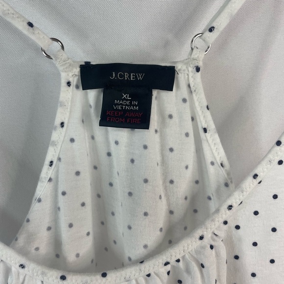 J Crew polka dot racer back tank and op. Cotton with adjustable straps. - Picture 2 of 5